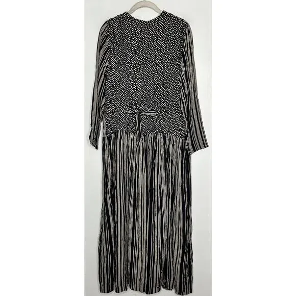 Vintage Romeo Romeo Rayon USA Button Stripe Long Sleeve Maxi Dress Size Large - Picture 7 of 7